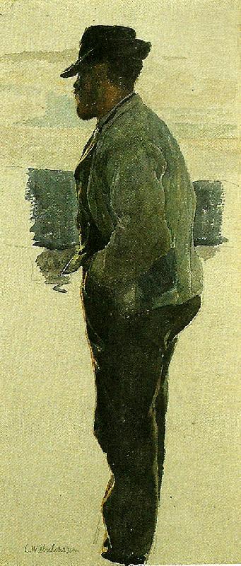 Carl Wilhelmson staende fiskare oil painting image